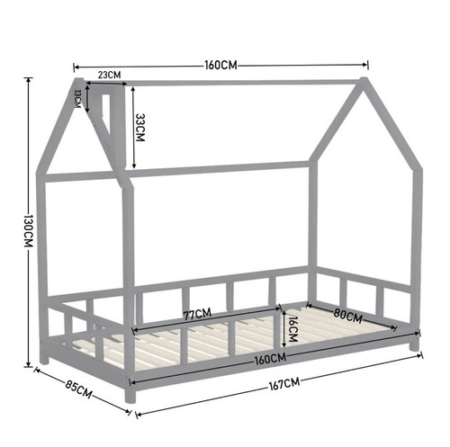 Kid house bed frame single - house,
